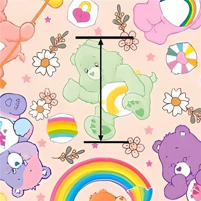 Care Bears Rainbows Textured Liverpool/ Bullet Fabric