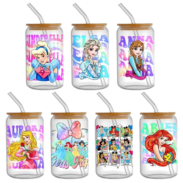 Princesses UV DTF Cup Wrap – DIY Tumbler Wrap for Drinkware Crafting FeeFiFauxLeather