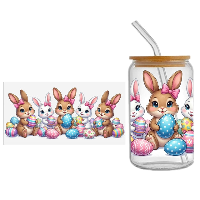 Bunny Easter UV DTF Cup Wrap – Easy Cup Wrap for Tumblers & Projects FeeFiFauxLeather