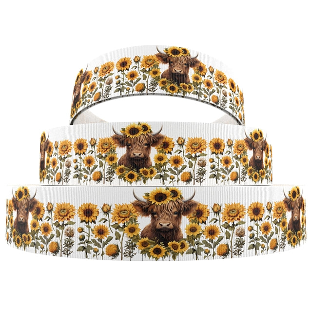 Cows 1 Yard Printed Grosgrain Ribbon