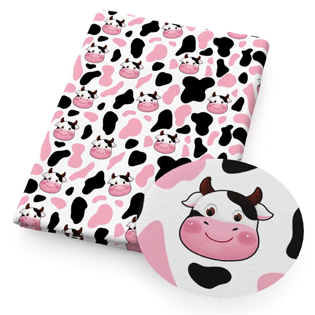 Cows Litchi Printed Faux Leather Sheet Litchi has a pebble like feel with bright colors