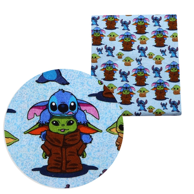 Blue Alien Printed Fabric