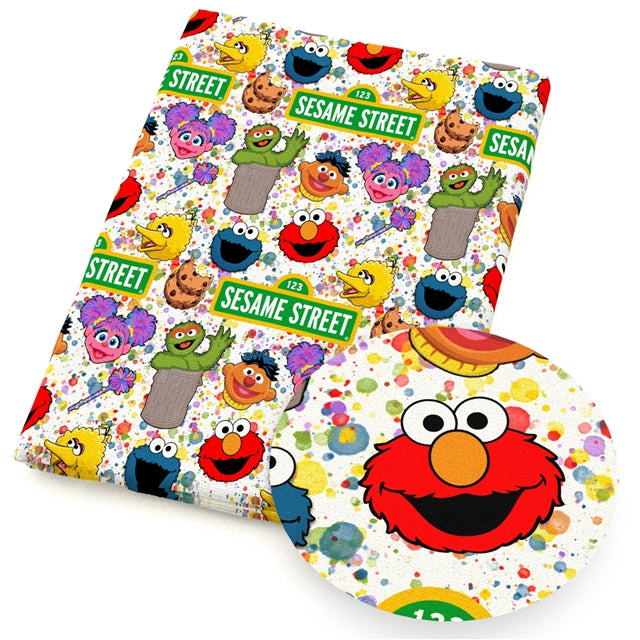 Sesame Street Football Faux Leather Sheet FeeFiFauxLeather