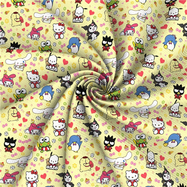 Cute Cat Textured Liverpool/ Bullet Fabric with a textured feel