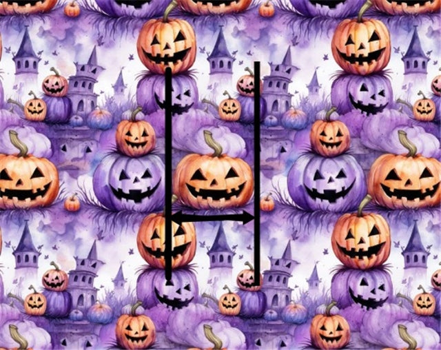 Halloween Pumpkins Printed Faux Leather Sheet FeeFiFauxLeather