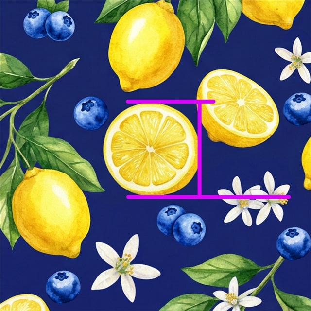 Lemon Printed Faux Leather Sheet FeeFiFauxLeather