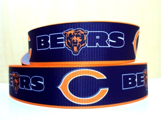 Bears Football Ribbon 1 Yard Printed Grosgrain Ribbon 1 1/2 inch wide FeeFiFauxLeather
