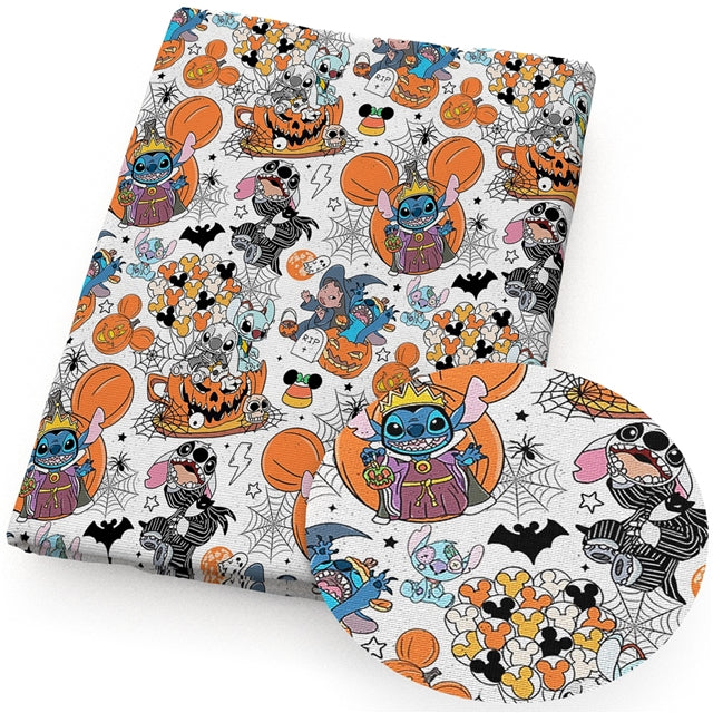 Stitch Halloween Textured Liverpool/ Bullet Fabric