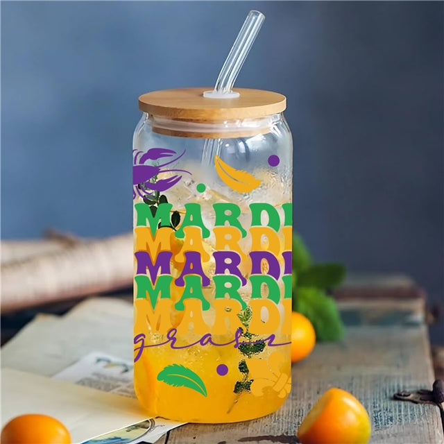 Mardi Gras Crawfish UV DTF Cup Wrap – Easy Cup Wrap for Tumblers & Projects FeeFiFauxLeather