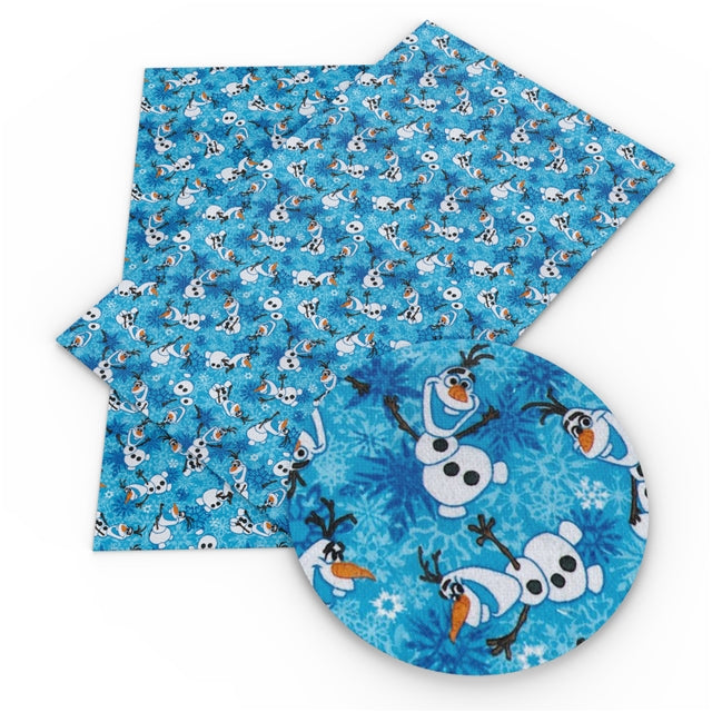 Ice Princess Snowman Printed Fabric