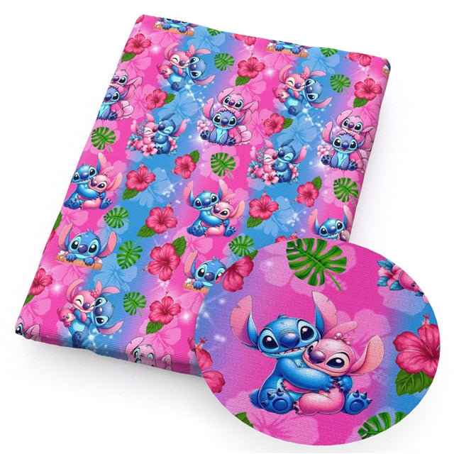 Blue Alien Printed Fabric FeeFiFauxLeather