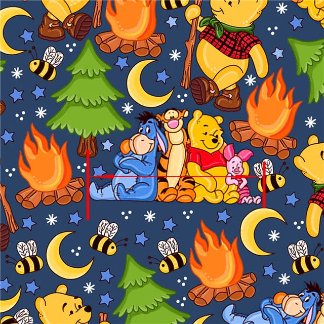 Pooh Bear Printed Bullet Fabric FeeFiFauxLeather