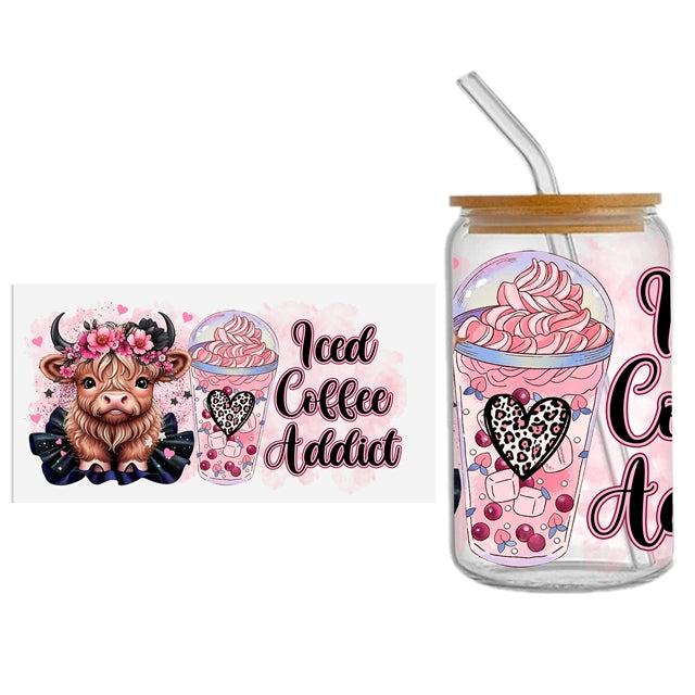 Cow UV DTF Cup Wrap – Farm Animal Tumbler Wrap for DIY Drinkware