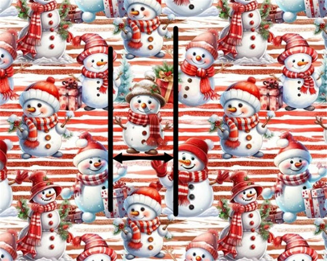 Snowman Christmas Printed Faux Leather Sheet FeeFiFauxLeather
