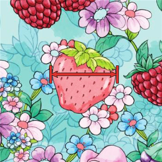 Strawberry, Raspberry, Fruit Printed Faux Leather Sheet FeeFiFauxLeather