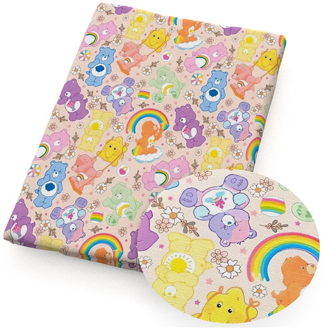 Care Bears Rainbows Textured Liverpool/ Bullet Fabric