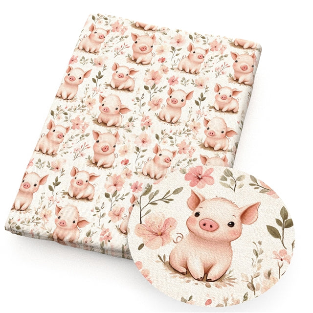 Pig Smooth Printed Faux Leather Sheet