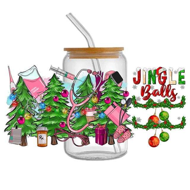 Christmas Train UV DTF Cup Wrap – Winter Holiday Wrap for DIY Drinkware Projects FeeFiFauxLeather