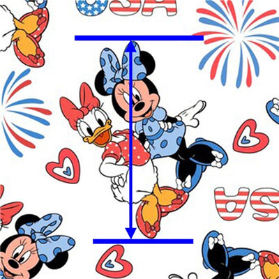 Mickey and Minnie Red White and Blue July 4th Textured Liverpool/ Bullet Fabric with a textured feel