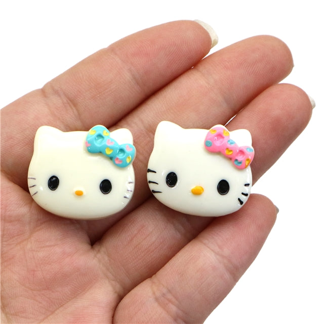 3-D  Cute Cat Flat Back Resin Centerpiece 2 pieces