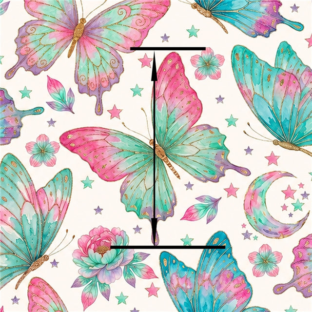 Butterfly Garden Printed Faux Leather Sheet FeeFiFauxLeather