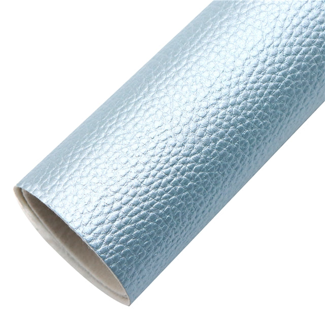 Metallic Solid Pebbled Litchi Faux Leather Sheet