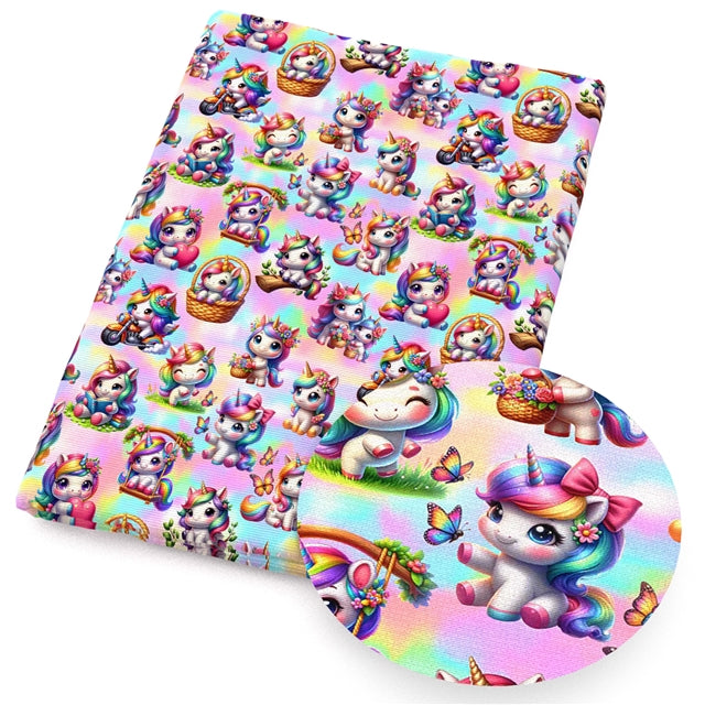 Unicorn Printed Faux Leather Sheet