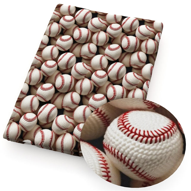 Baseball Litchi Printed Faux Leather Sheet