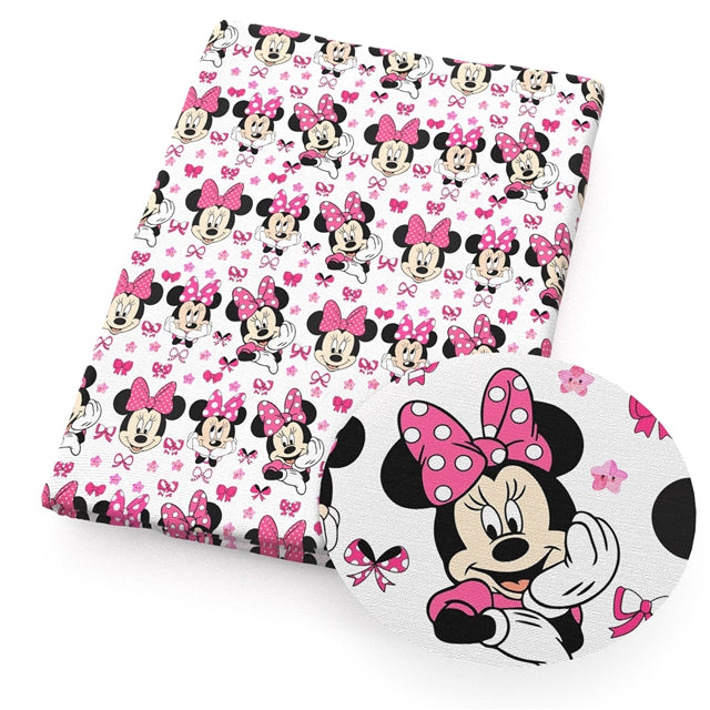 Minnie Mouse Textured Liverpool/ Bullet Fabric with a textured feels