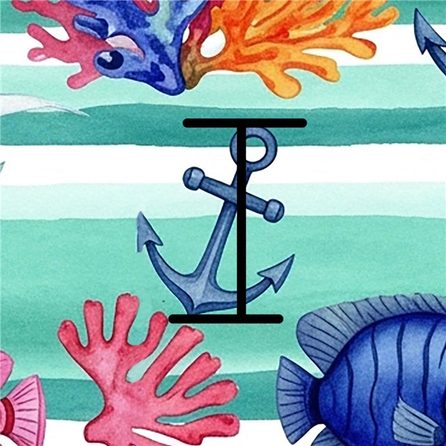 Fish Sea Printed Faux Leather Sheet FeeFiFauxLeather