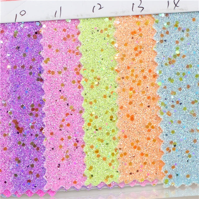 Holographic Chunky Glitter Printed Faux Leather FeeFiFauxLeather