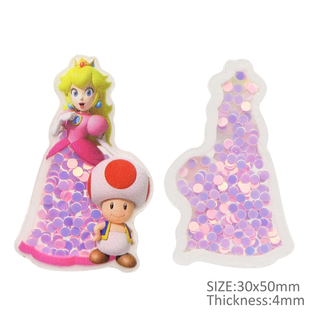 Peach Super Mario Quicksand Sequin Resin