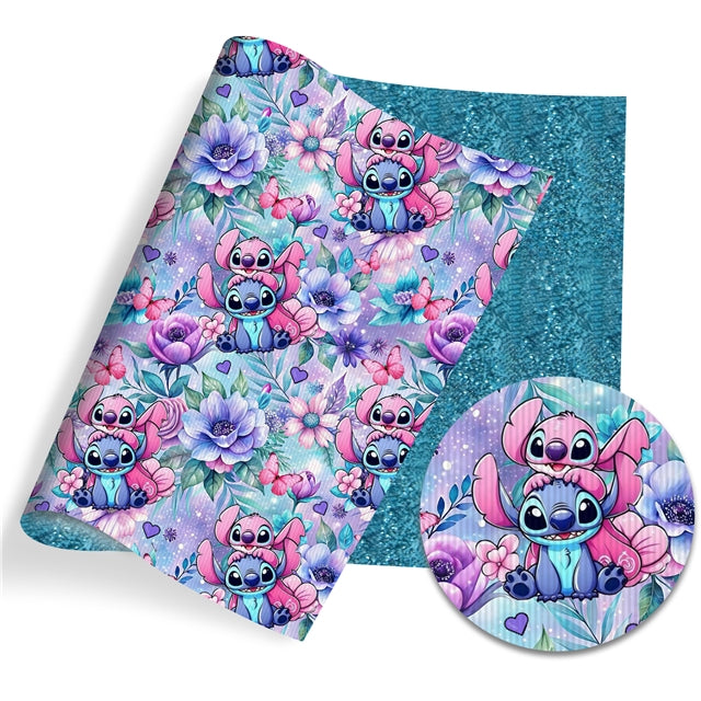 Blue Alien Glitter Double Sided Faux Leather Sheet FeeFiFauxLeather