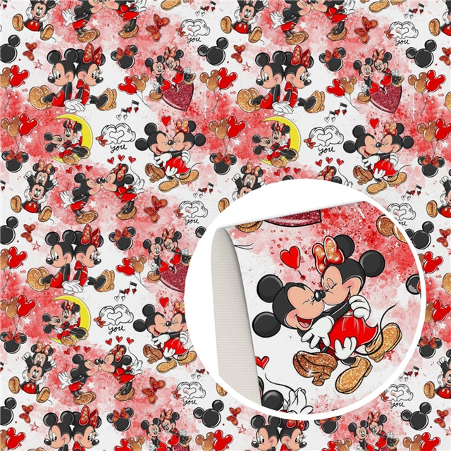 Mouse Printed Faux Leather Sheet FeeFiFauxLeather