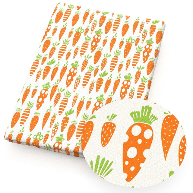 Easter Carrots Printed Faux Leather FeeFiFauxLeather