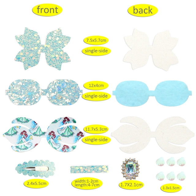 Princess Printed Faux Leather Pre-Cut Bow Clip Includes Centerpiece FeeFiFauxLeather