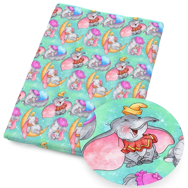 Dumbo Elephant Printed Faux Leather Sheet FeeFiFauxLeather
