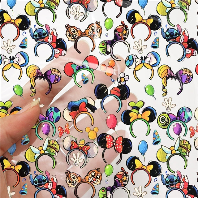 Mouse Ears Printed Faux Leather Sheet FeeFiFauxLeather