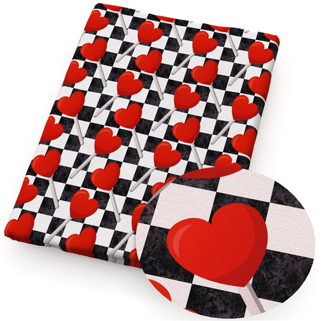 Hearts Valentine Litchi Faux Leather Sheet