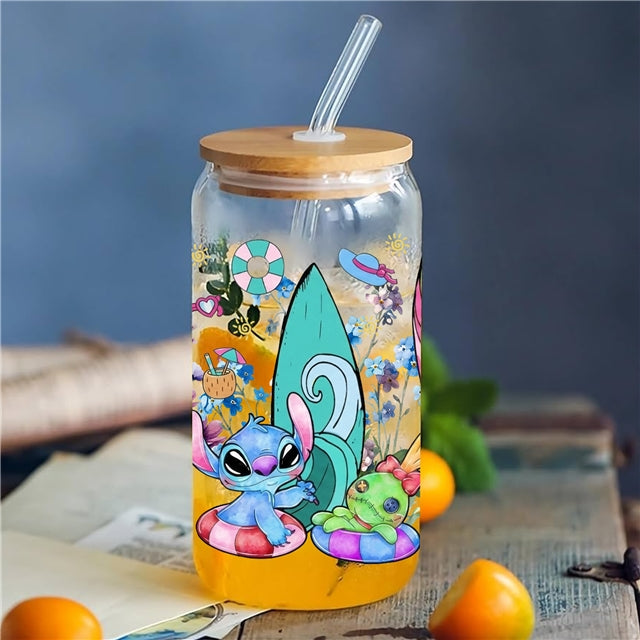 Blue Alien Beach UV DTF Cup Wrap – Easy Cup Wrap for Tumblers & Projects FeeFiFauxLeather
