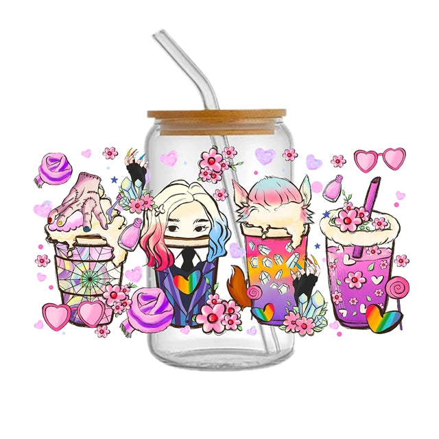 Nightmare Before Christmas & Wednesday UV DTF Cup Wrap – Decorative Wrap Design for Cups & Tumblers FeeFiFauxLeather