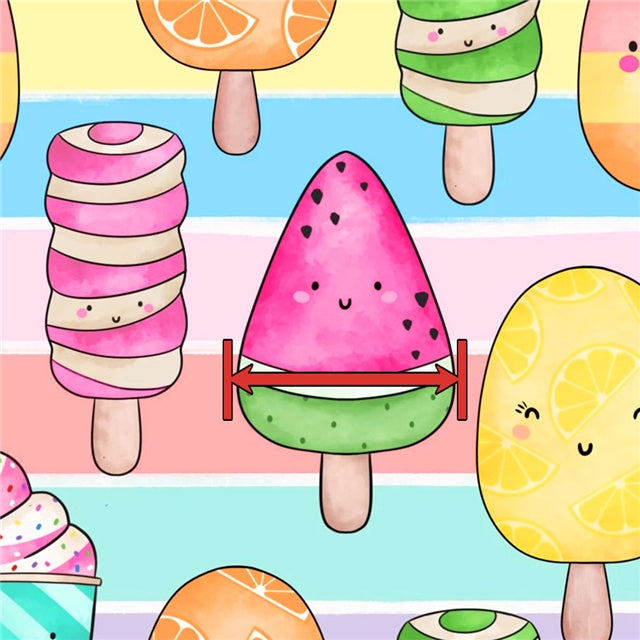 Sweet Summer Popsicles Printed Faux Leather Sheet FeeFiFauxLeather