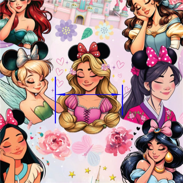 Princesses Printed Fabric FeeFiFauxLeather