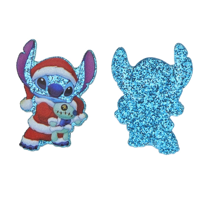 Blue Alien Christmas Glitter Resin 5 piece set FeeFiFauxLeather