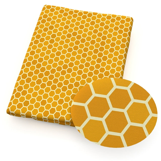 Beehive Printed Faux Leather Sheet Litchi has a pebble like feel with bright colors