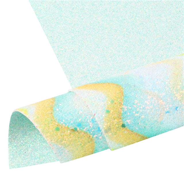 Colorful Glitter Double Pattern Faux Leather Sheet FeeFiFauxLeather