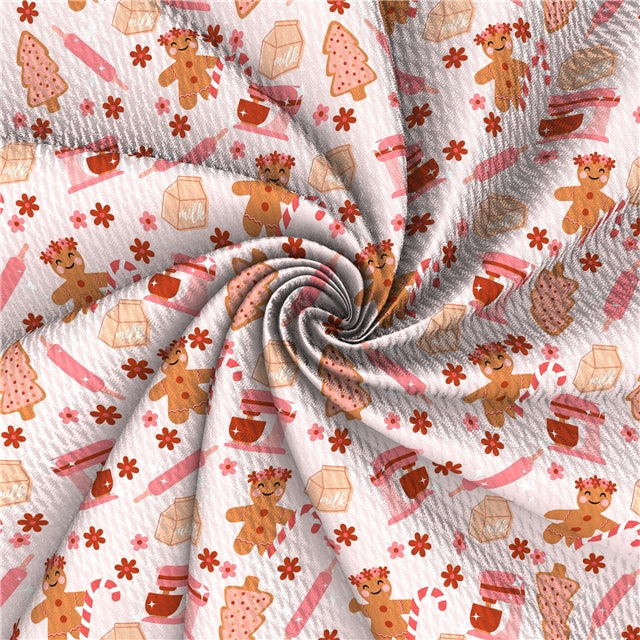 Gingerbread Christmas Textured Liverpool/ Bullet Fabric with a textured feel