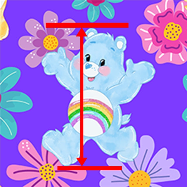 Care Bears Printed Faux Leather Sheet Litchi has a pebble like feel with bright colors