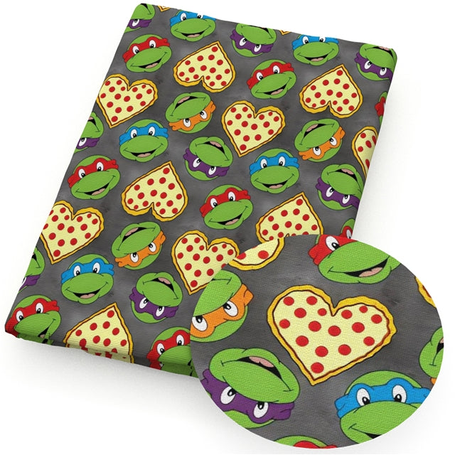 Teenage Mutant Ninja Turtles Litchi Printed Faux Leather Sheet Litchi has a pebble like feel with bright colors