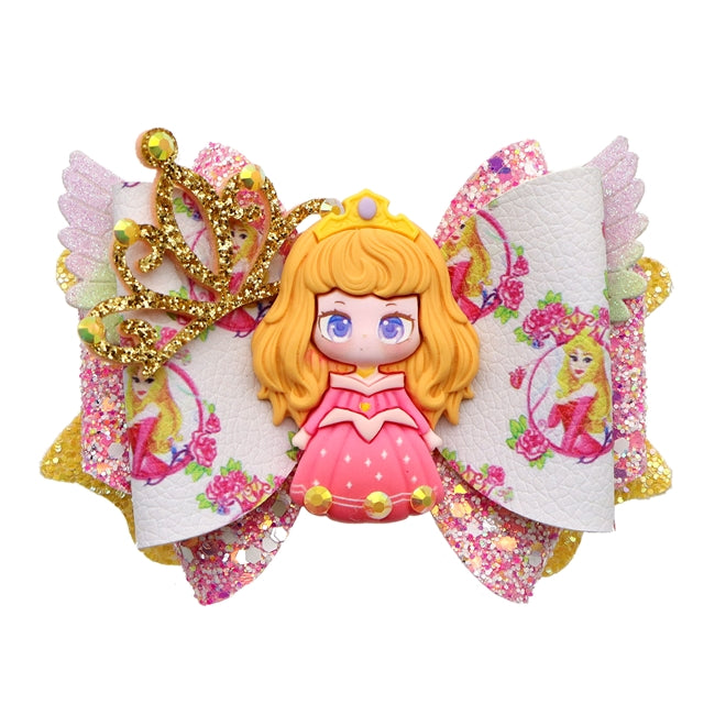 Princess Sleeping Beauty Faux Leather Pre-Cut Bow